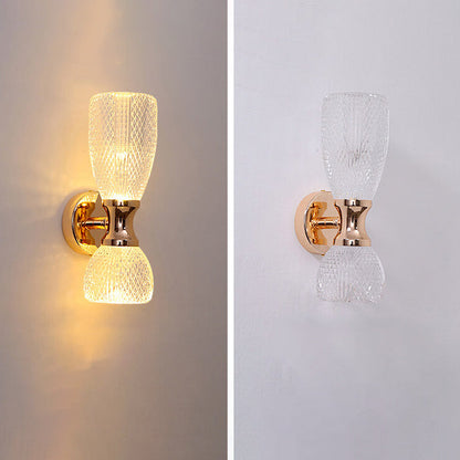 Luxury Column Acrylic Hardware 2-Light Wall Sconce Lamp