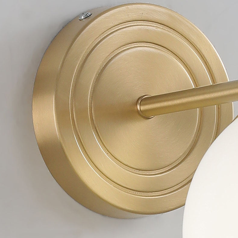 Luxury Glass Orb Copper Base 1-Light Wall Sconce Lamp