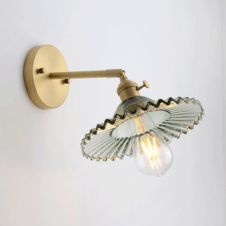 Scandinavian All Copper Glass 1-Light Wall Sconce Lamp