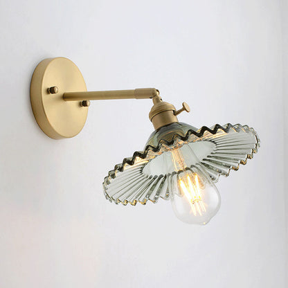 Scandinavian All Copper Glass 1-Light Wall Sconce Lamp