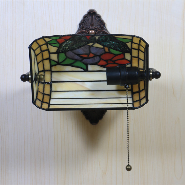 Tiffany Zinc Stained Glass 1-Light Wall Sconce Lamp