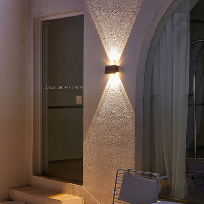 Solar Waterproof Rectangle ABS LED Outdoor Wall Sconce Lamp