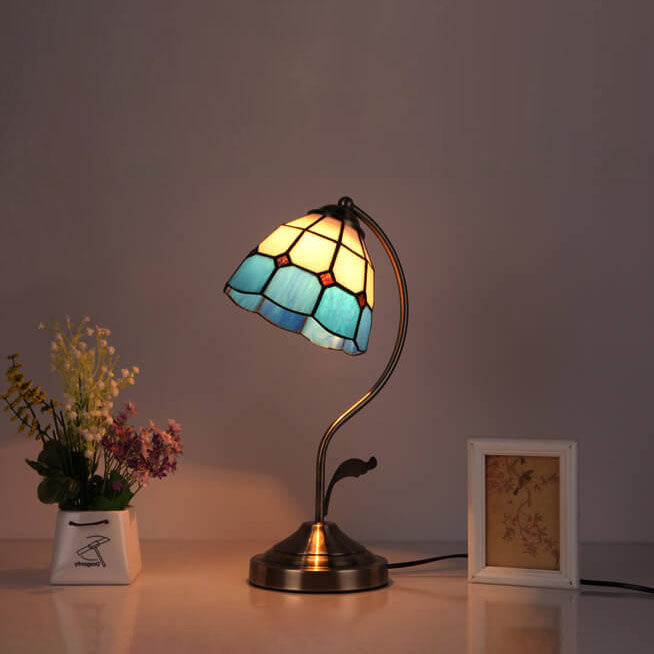 Vintage European Glass Table Lamp