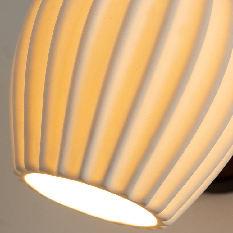 French Flower Shade Solid Wood Base 1-Light Wall Sconce