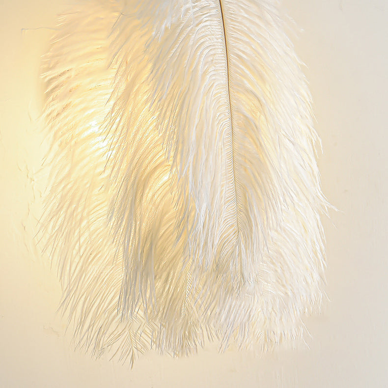 Creative Ostrich Feather Design 1-Light Wall Sconce Lamp