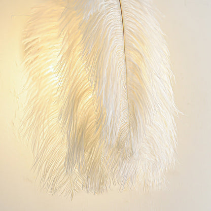 Creative Ostrich Feather Design 1-Light Wall Sconce Lamp