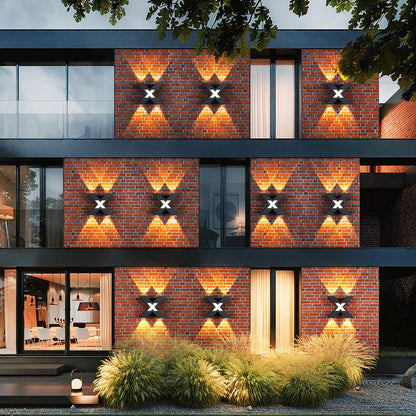Minimalist Waterproof X-Shape Aluminum LED Wall Sconce Lamp