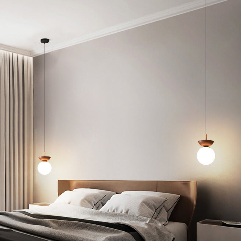 Modern Minimalist Glass Orb Semi-Flush Mount/Pendant Light