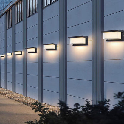 Minimalist Solar Rectangle PC LED Outdoor Wall Sconce Lamp