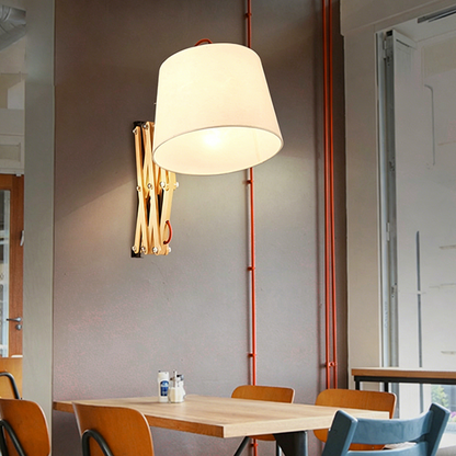 Linen Iron Retractable Rotating 1-Light Wall Sconce Lamp