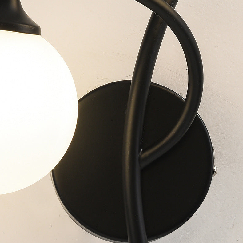 Simplicity Spherical Glass Shade 2-Light Wall Sconce Lamp