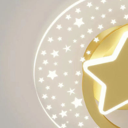 Simplicity Aluminum Acrylic Moon Star LED Wall Sconce Lamp