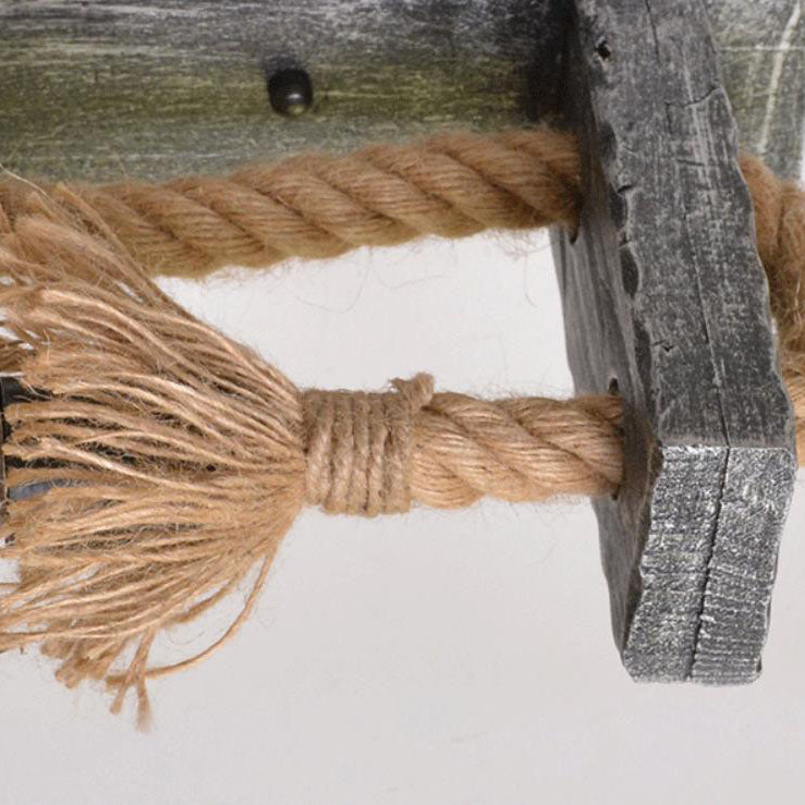 Vintage Solid Wooden Twine 1-Light Wall Sconce Lamp