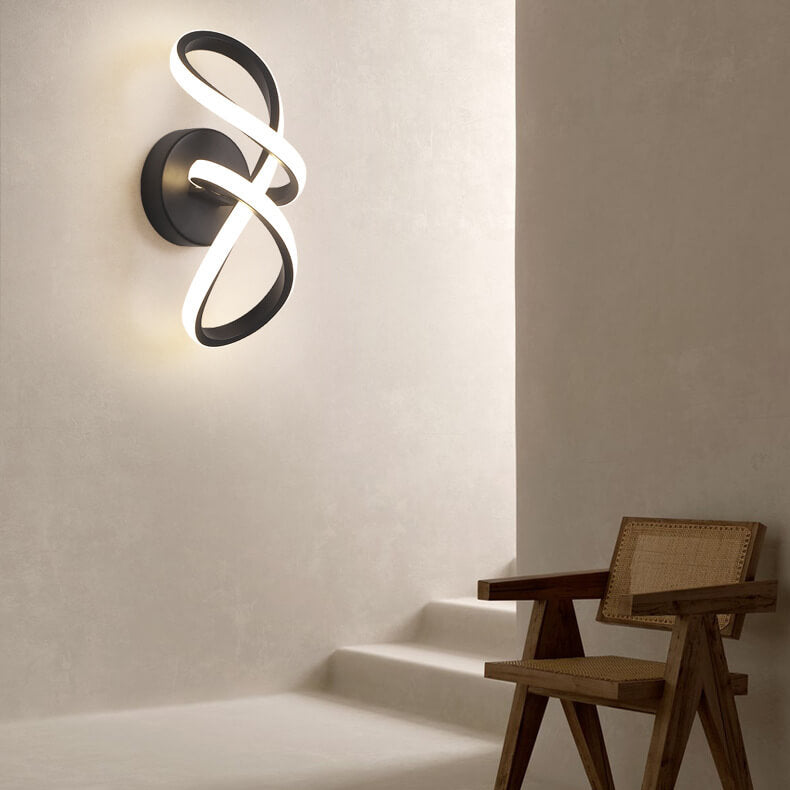 Nordic Twisted Line Shape Aluminum LED Wall Sconce Lamp
