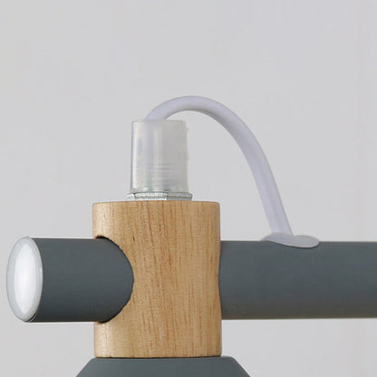 Macaron Iron Trumpet Shaped Wood 1-Light Wall Sconce Lamp