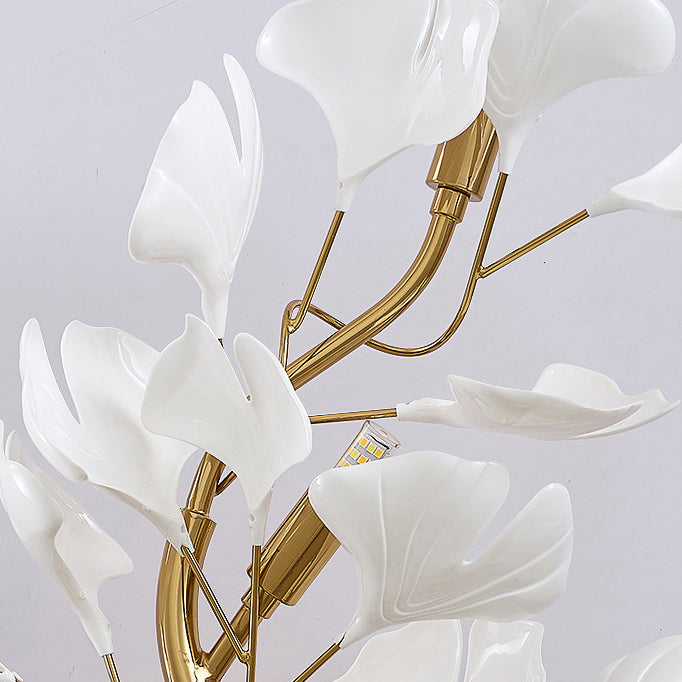 Ginkgo Leaf Iron Acrylic 4-Light Wall Sconce Lamp