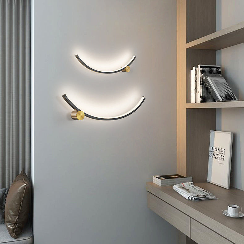 Minimalist Arc Aluminum Strip Acrylic LED Wall Sconce Lamp