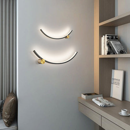 Minimalist Arc Aluminum Strip Acrylic LED Wall Sconce Lamp