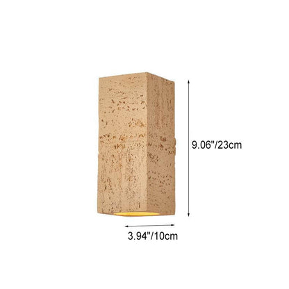 Wabi-sabi Square Column Hand Sculpted LED Wall Sconce Lamp