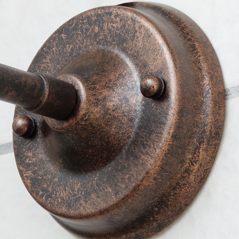 Traditional Iron Round Shade 1-Light Wall Sconce Lamp