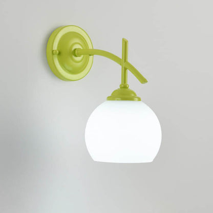 Modern Art Deco Round Glass Metal 1-Light Wall Sconce Lamp