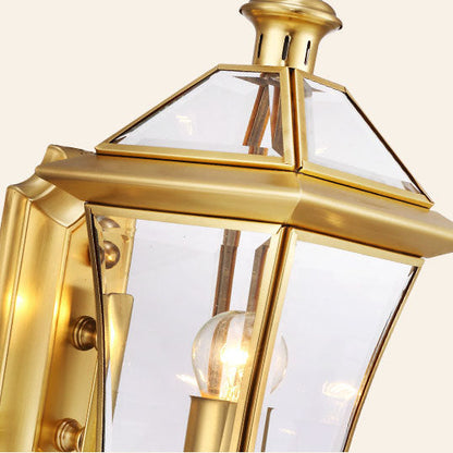 Hexagonal Glass Waterproof 1-Light Outdoor Wall Sconce Lamp