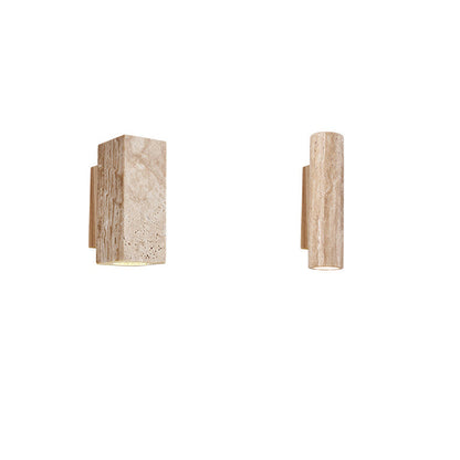 Japanese Wood Cubic Cylinder 1-Light Wall Sconce Lamp