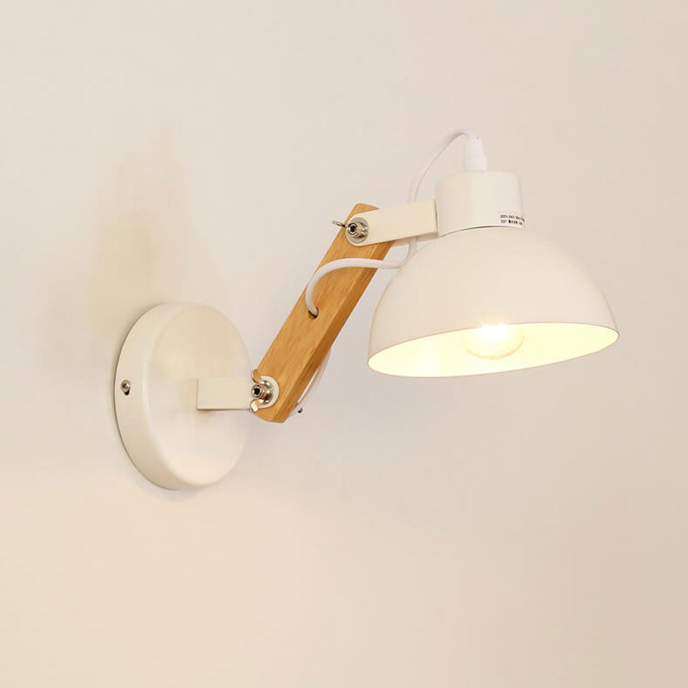 Semicircle Solid Wood Wrought Iron 1-Light Wall Sconce Lamp