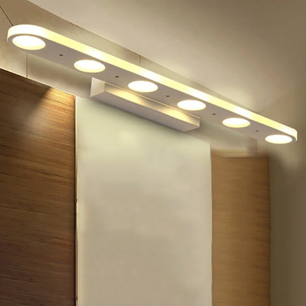 White Oval Acrylic Vanity Light 4/6 Light Wall Sconce Lamp