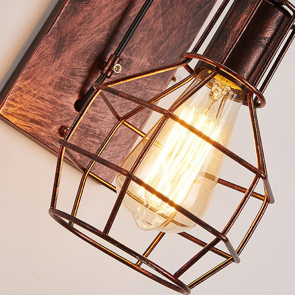 Traditional Linear Round Iron 1-Light Wall Sconce Lamp