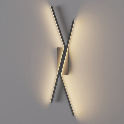 Iron Aluminum Silica Cubic Line LED Wall Sconce Lamp
