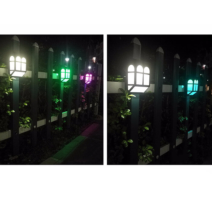 Solar Fence Square RGB Color LED Fence Wall Sconce Lamp