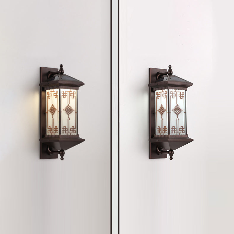 Chinese Knot Pattern LED Waterproof Solar Wall Sconce Lamp