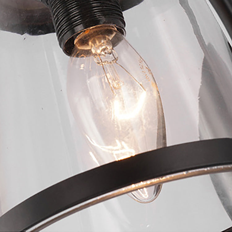 Iron Glass Round Shade 1-Light Waterproof Wall Sconce Lamp