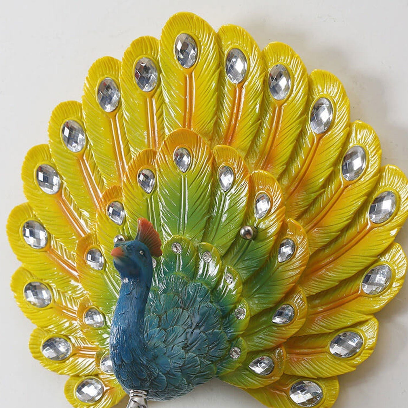 European Crystal Peacock Shape 1-Light Wall Sconce Lamp