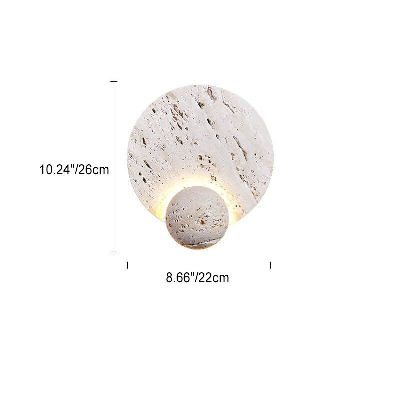 Cream Double Disc White Travertine LED Wall Sconce Lamp