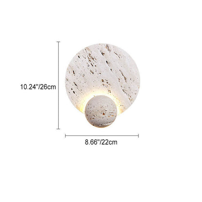 Cream Double Disc White Travertine LED Wall Sconce Lamp