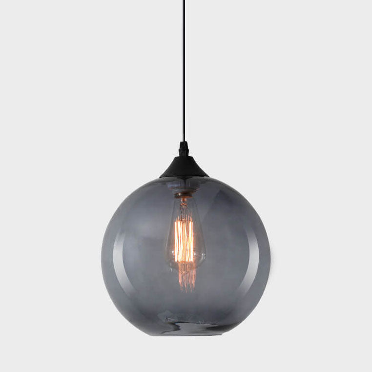 Nordic Minimalist Stained Round Glass 1-Light Pendant Light