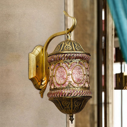 Southeast Style Hollow Iron Pink 1-Light Wall Sconce Lamp