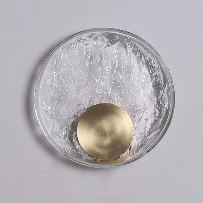 Modern Luxury Round Glass Copper LED Wall Sconce Lamp