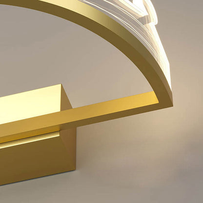 Light Luxury Crown Gold Iron Acrylic LED Wall Sconce Lamp