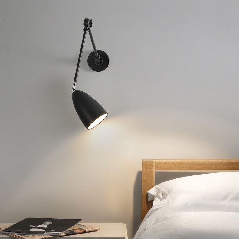 Retractable Swivel Rocker Arm Iron 1-Light Wall Sconce Lamp