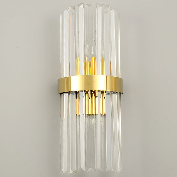Nordic Stainless Steel 2-Light Crystal Wall Sconce Lamp