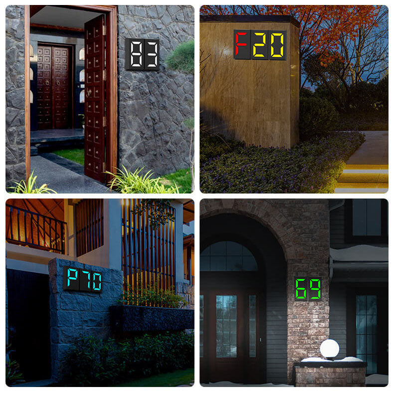 Solar Digital RGB LED Outdoor Decoration Wall Sconce Lamp