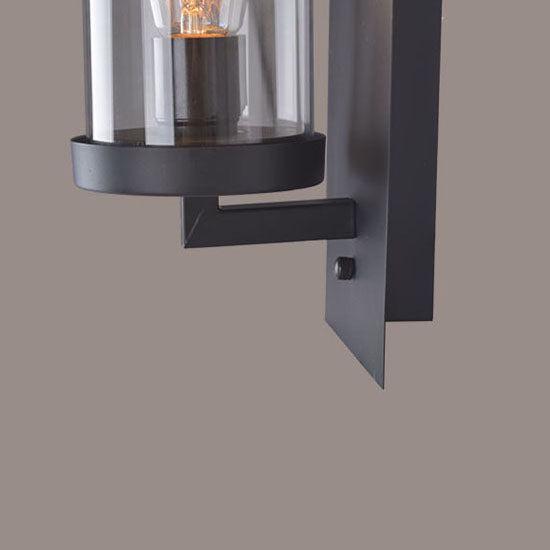 Rectangular Glass Iron Plate 1-Light Wall Sconce Lamp