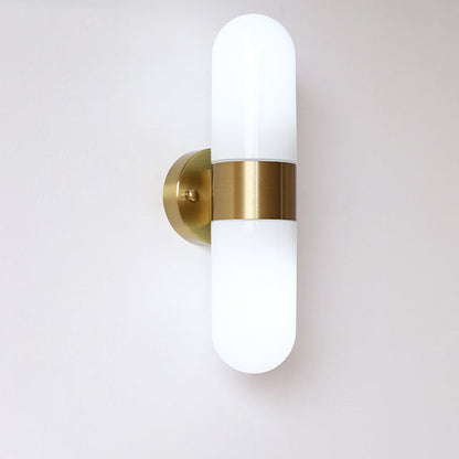 Minimalist Capsule Iron Glass 2-Light Wall Sconce Lamp