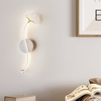 Iron Aluminum Acrylic Line Ginkgo Leaf LED Wall Sconce Lamp