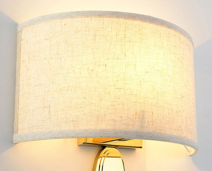 Fabric Mirror Stainless Steel 1-Light Wall Sconce Lamp