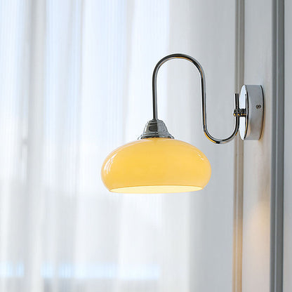 Nordic Round Dome Iron Glass 1-Light Wall Sconce Lamp