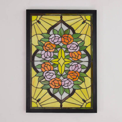 Tiffany Rose Pattern Mural Design LED Wall Sconce Lamp